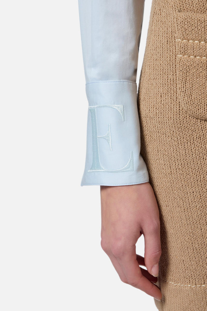 Camicia in misto cotone con polsi logati-3
