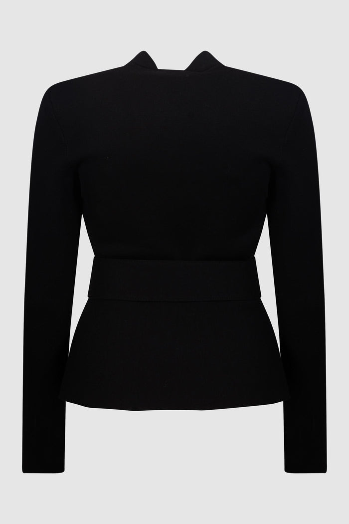 Giacca Elisabetta Franchi con Cintura e Revers in Raso-2