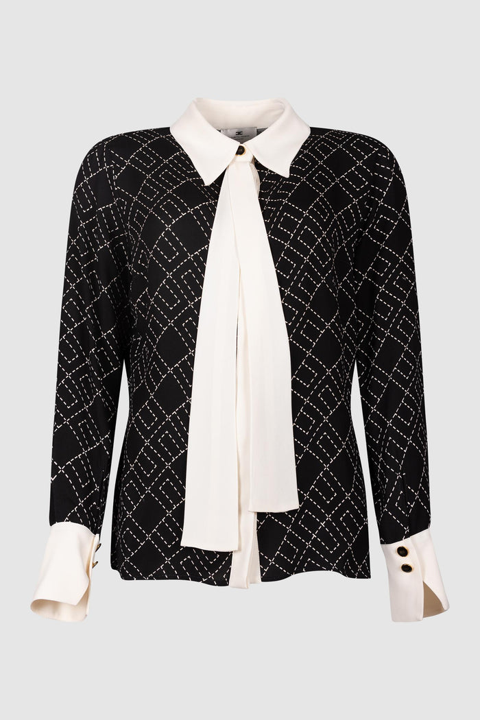 Camicia in georgette con stampa bi-color