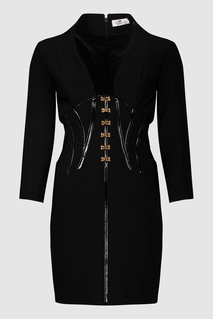 Abito in neoprene con dettagli corsetto