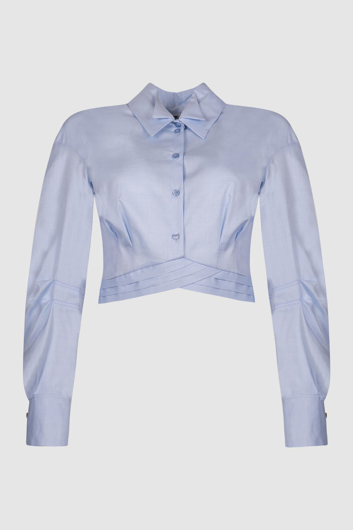 Camicia in popeline di cotone con fascione