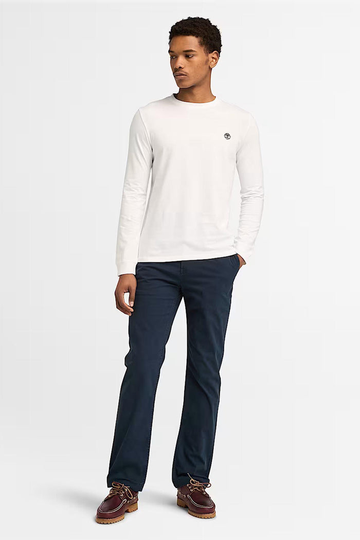 T-shirt a Maniche Lunghe Dunstan River da Uomo in bianco-5
