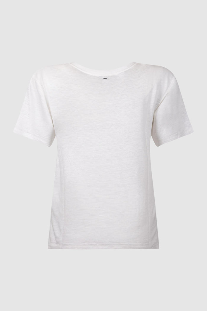 T-shirt basic in jersey di lino stretch-2