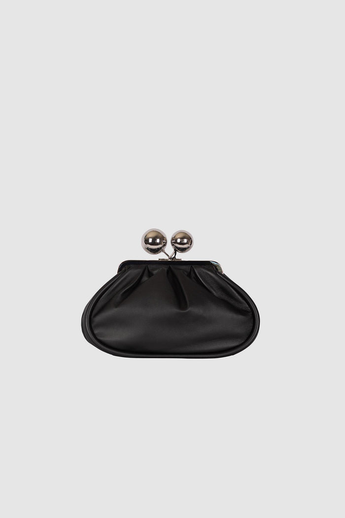 Borsa a mano in pelle nera