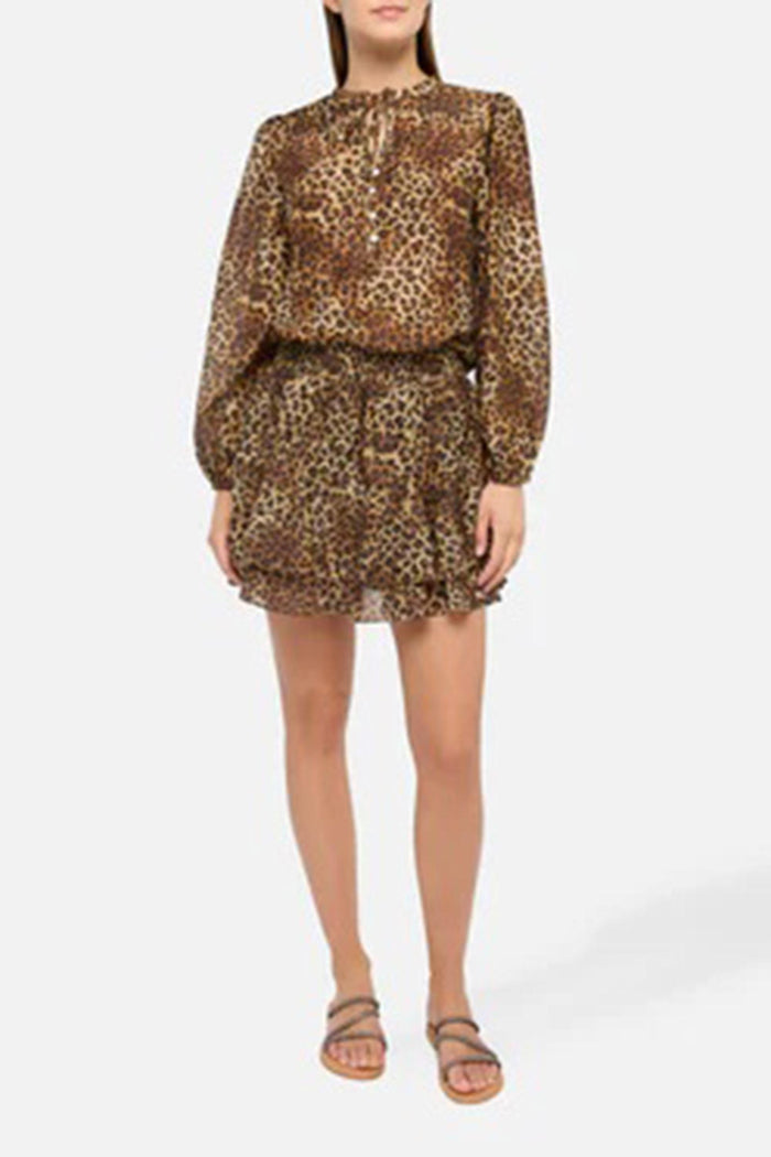 Eivissa mini gonna in voile di seta con stampa animalier-3