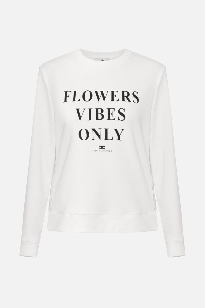 Felpa in cotone modal con lettering-1