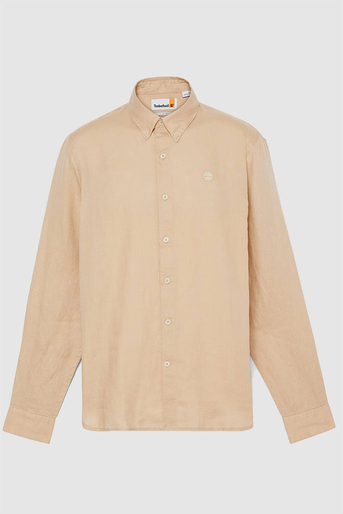 Camicia in Lino Mill Brook da Uomo in beige