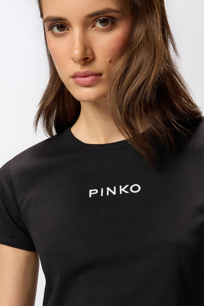 T-shirt maniche corte logo ricamato-5