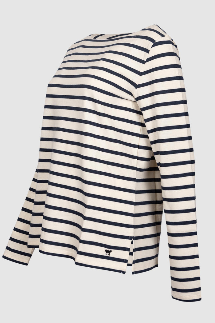 T-shirt in cotone a righe - Avorio-2