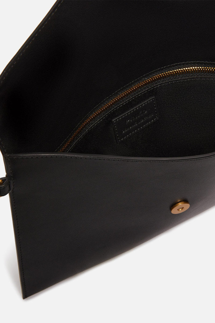 Pochette a mano in pelle con logo Love Birds-3