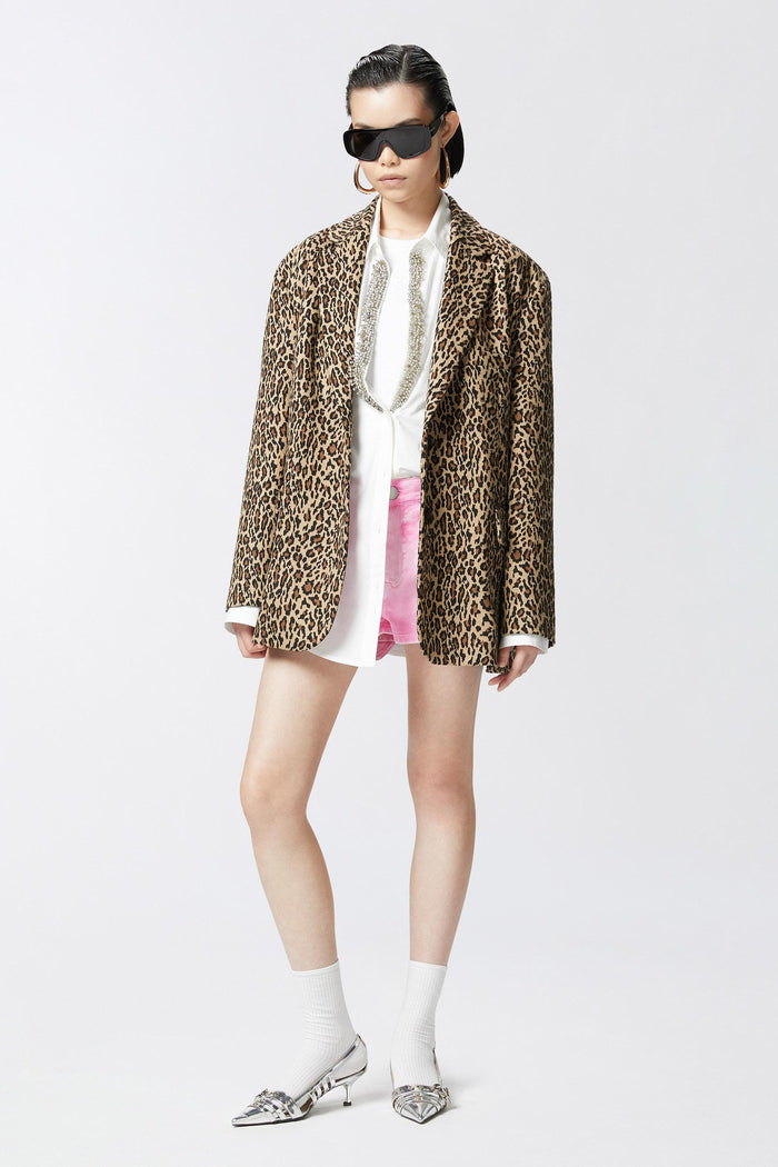 Camicia bianca scollo a V con strass-4