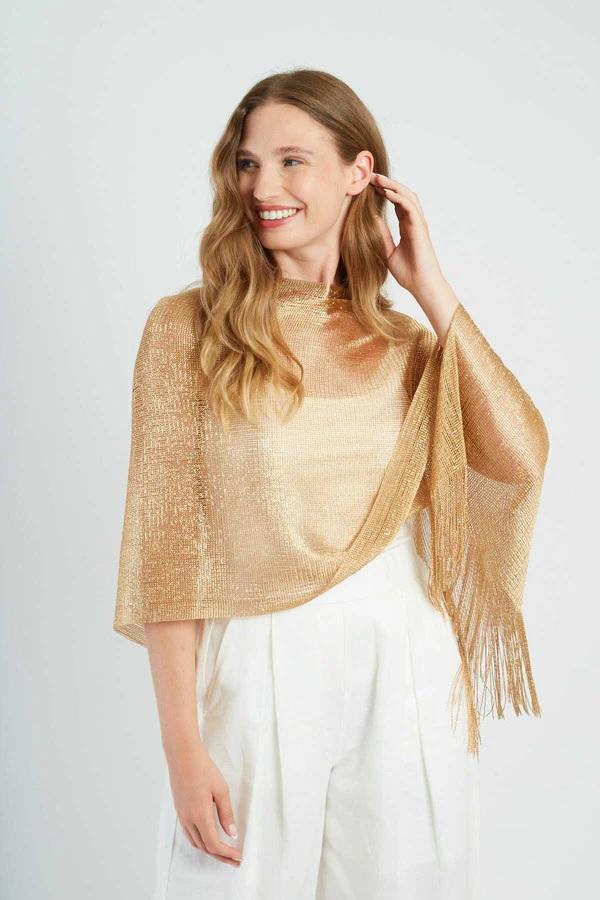 Poncho in maglia di paillettes RAPHAELLE-3