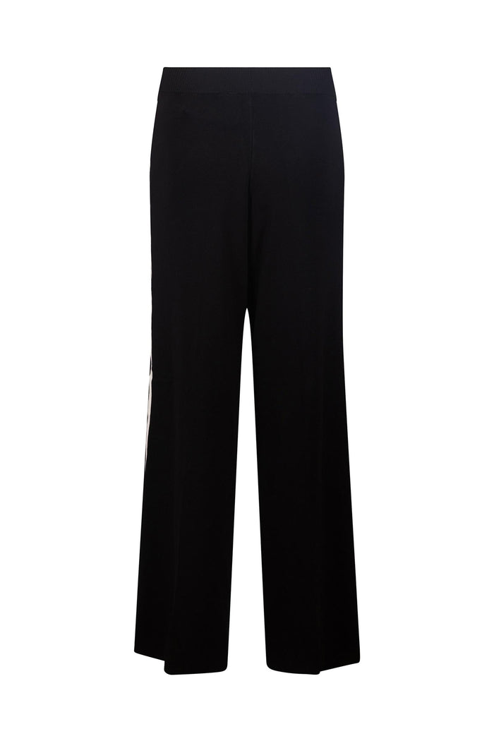 Pantaloni neri con cintura con logo-4