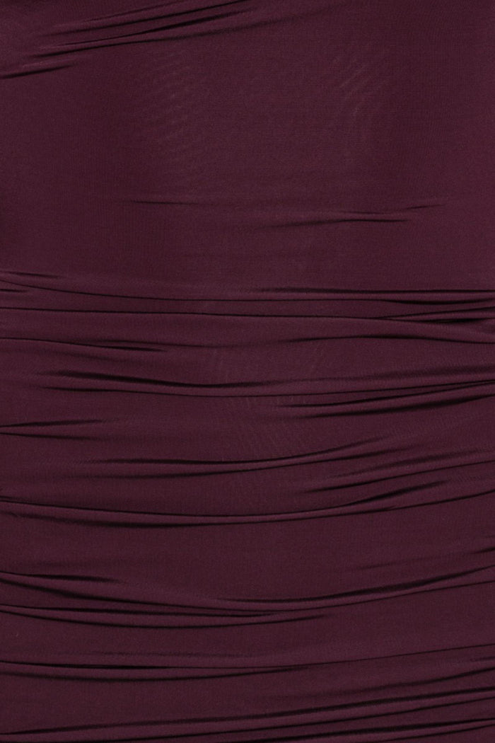Mini abito drappeggiato bordeaux-3