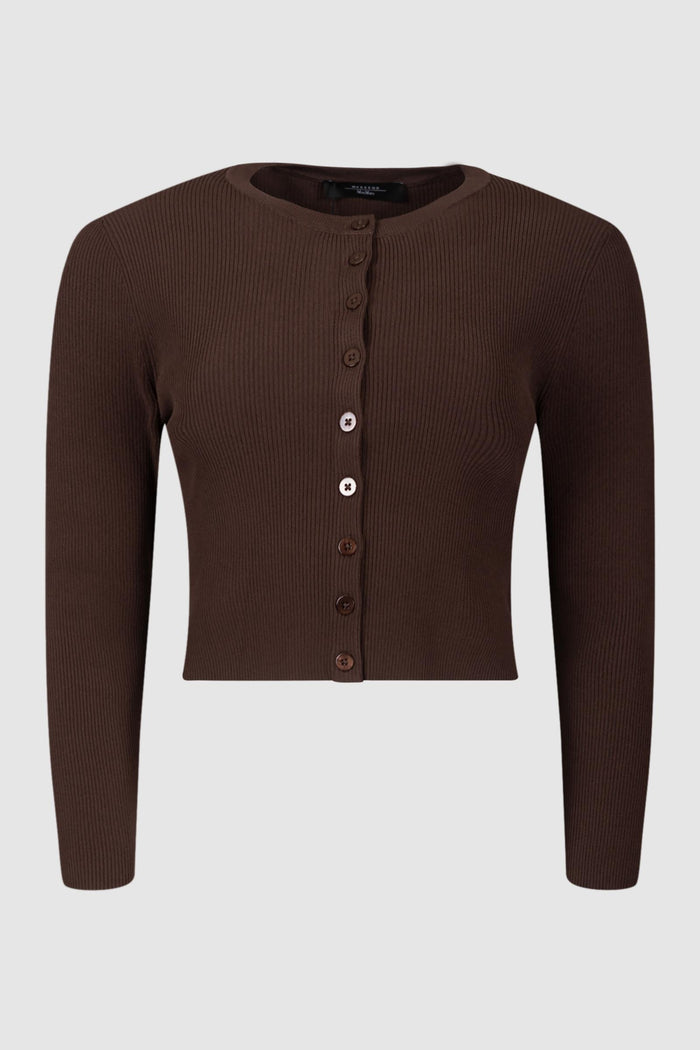 Cardigan Corto in Maglia a Costine-1