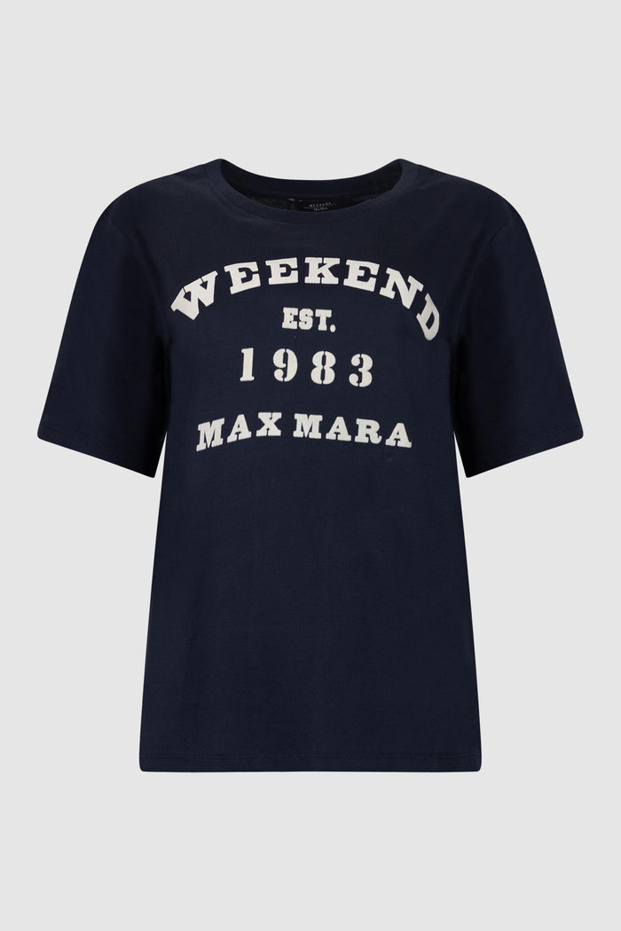 T-shirt in cotone con stampa grafica - Blu