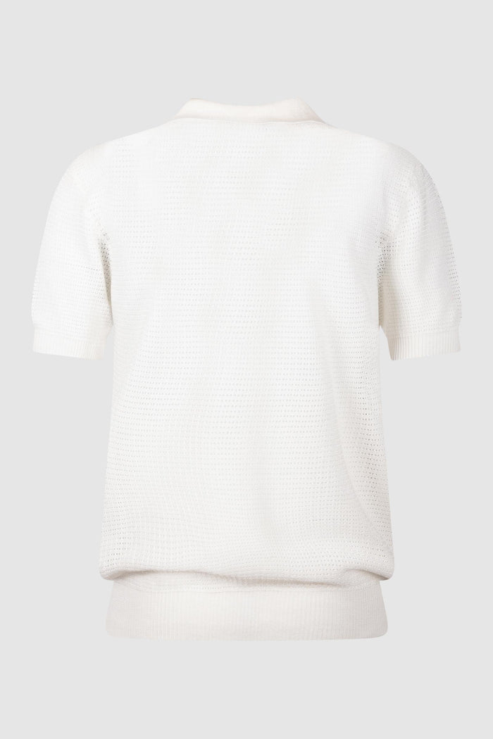 Polo in Maglia Bianco Latte-2