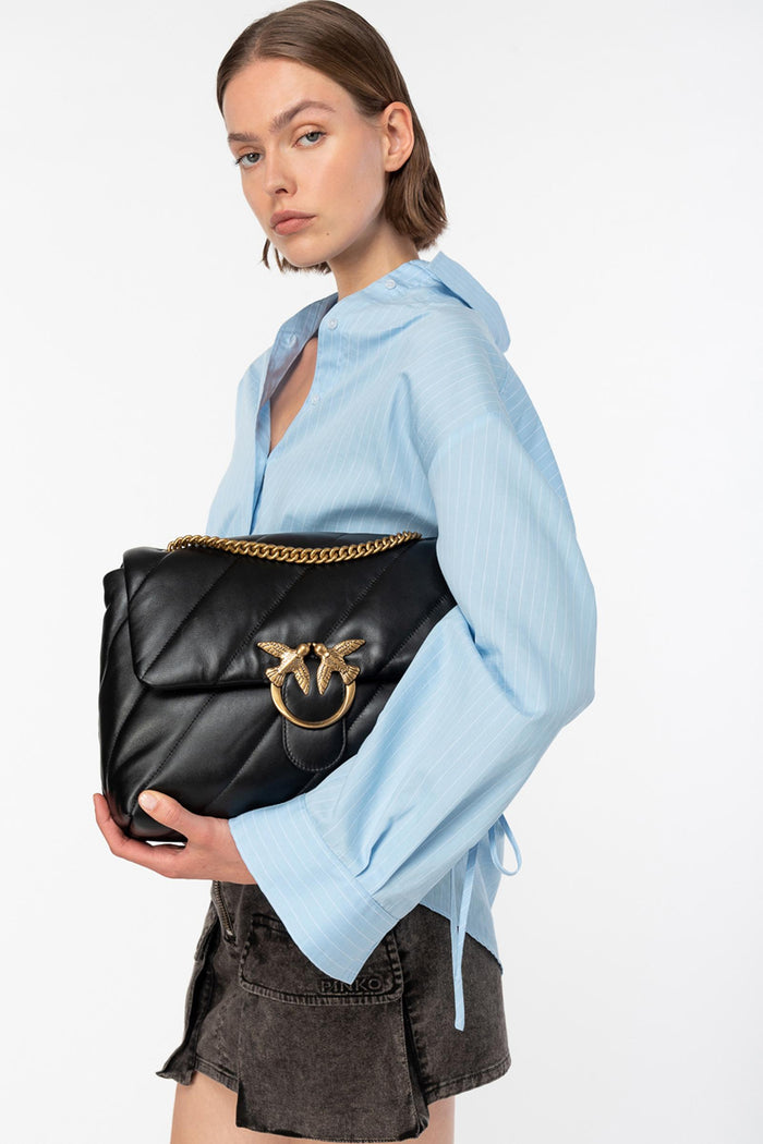 Borsa a tracolla grande Love Bag Puff in nappa trapuntata-5