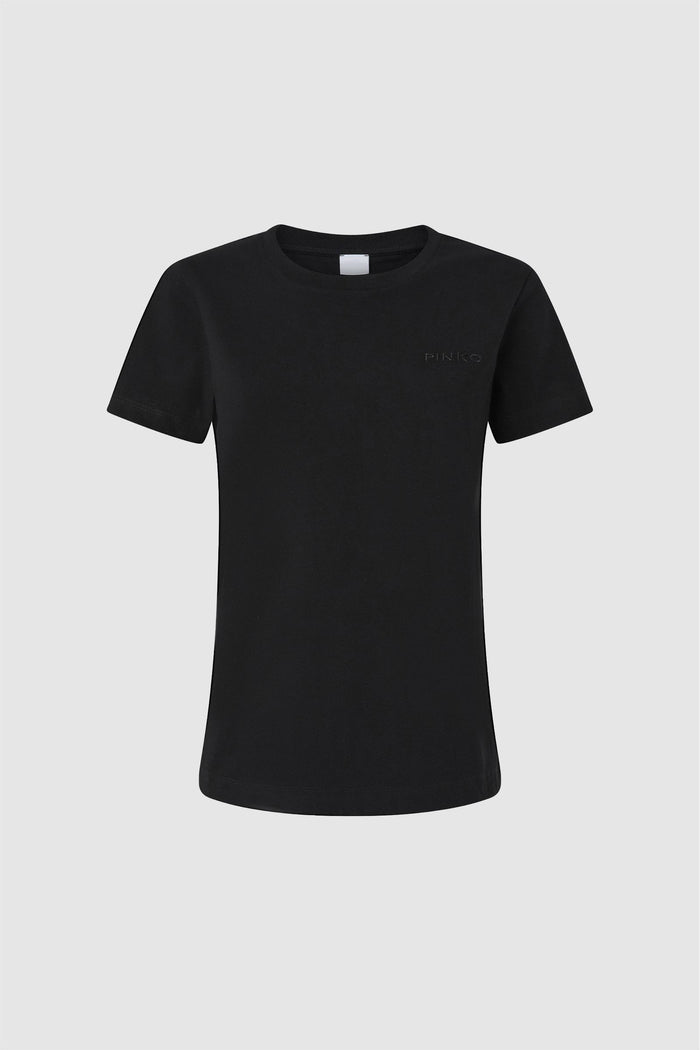 T-shirt mezze maniche ricamo logo PINKO