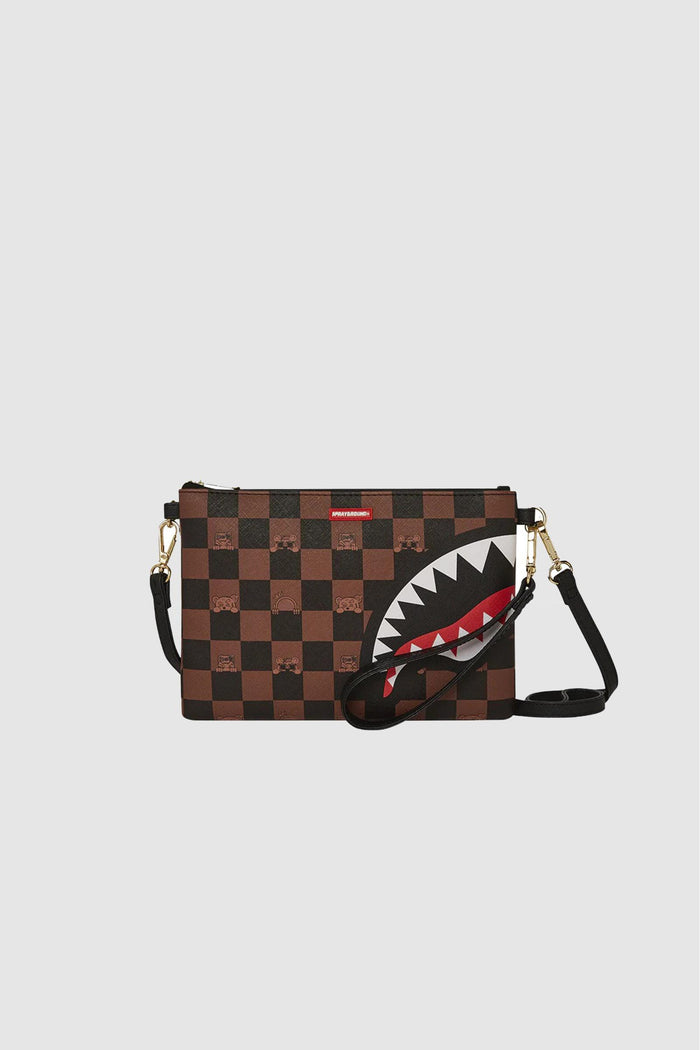 PEEKING CHARACTER CHECK POUCHETTE