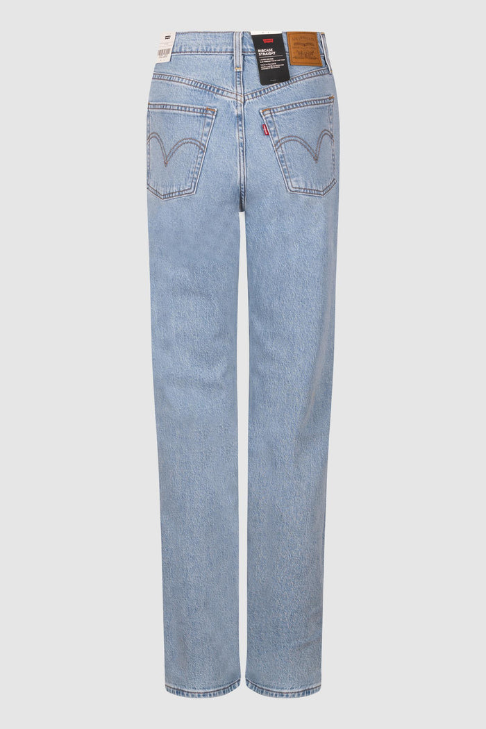 Jeans straight fit in denim blu chiaro-2