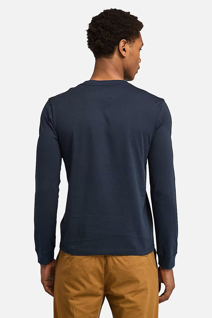 T-shirt a Maniche Lunghe Dunstan River da Uomo in blu scuro-4