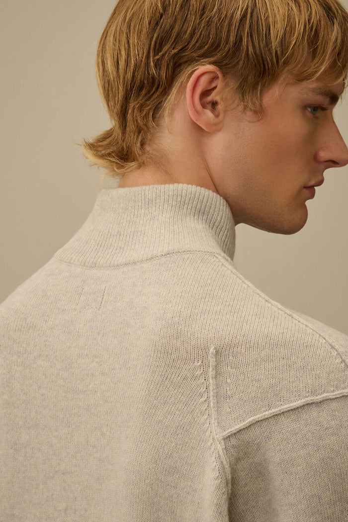 Maglione con mezza zip in lana d'agnello GRS-5