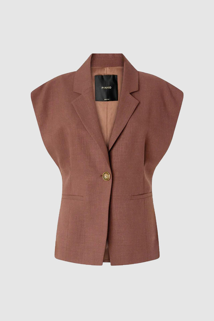 Giacca smanicata effetto rustico