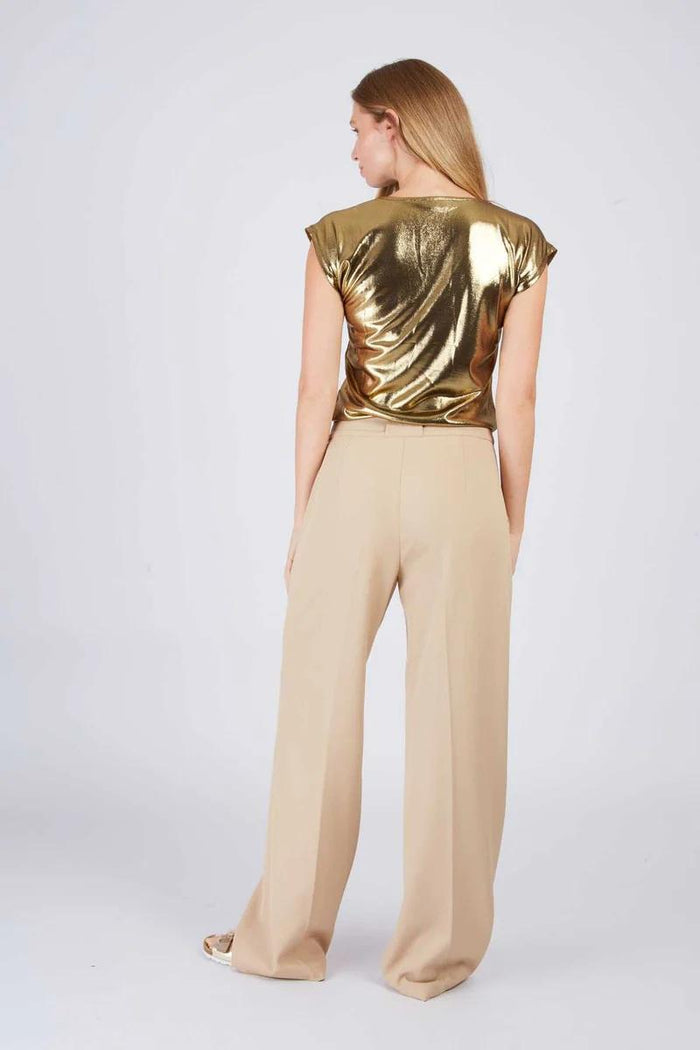 T-shirt metallizzata semplice ZELINA-4