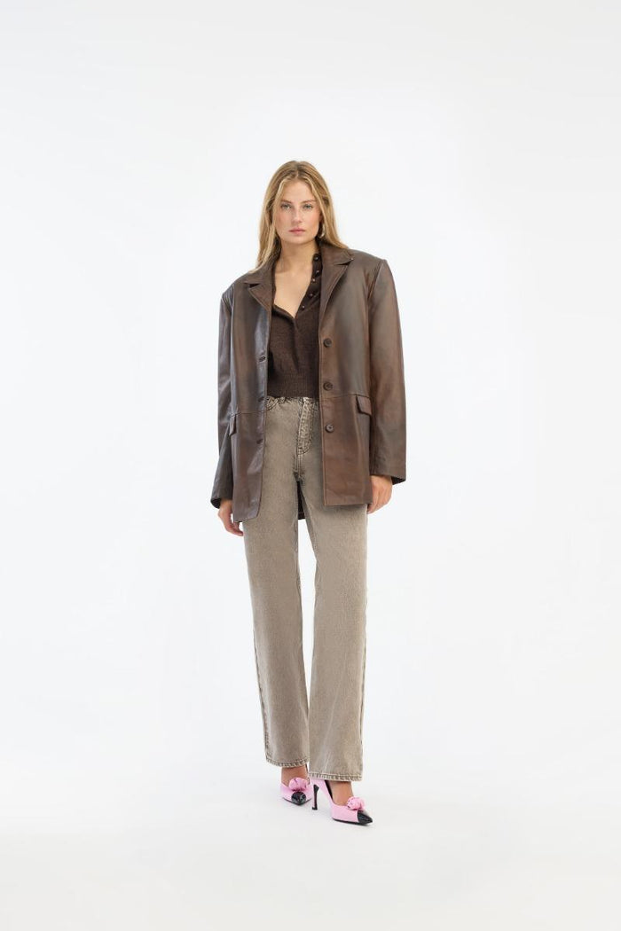 Jeans larghi e dritti color tortora-5