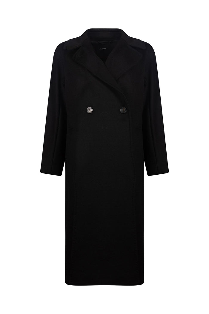 Cappotto Doppiopetto in Lana Nero-2