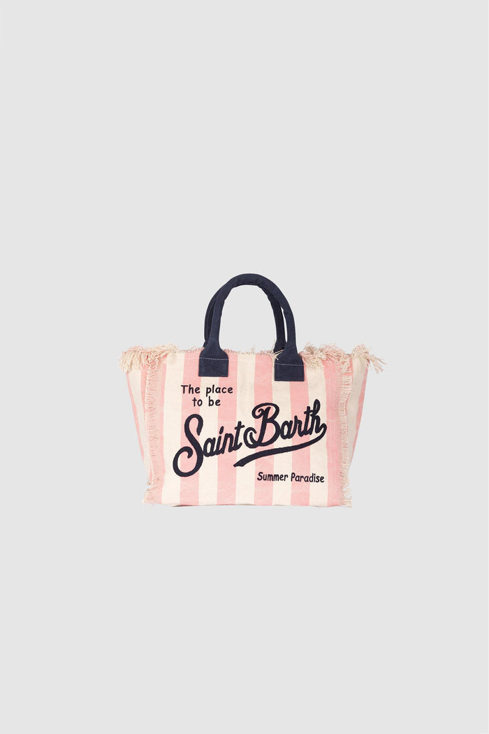 Borsa Shopper Rigata Rosa-2