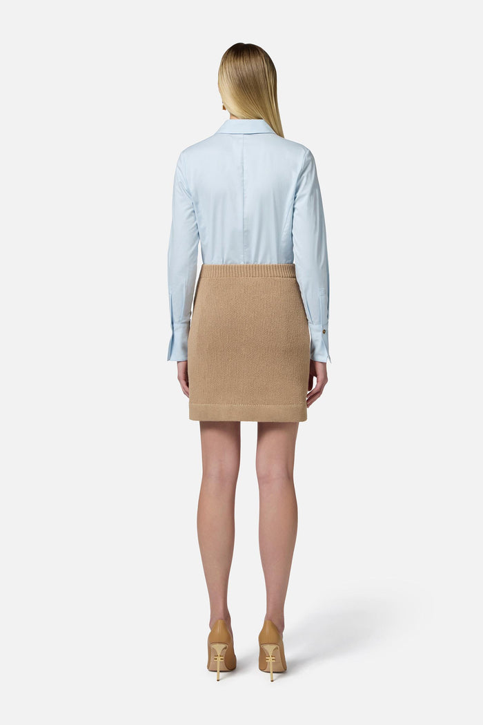 Camicia in misto cotone con polsi logati-2