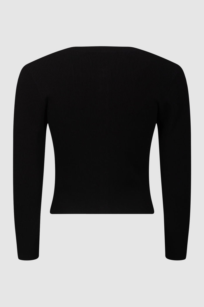 Cardigan Corto in Maglia a Costine-2