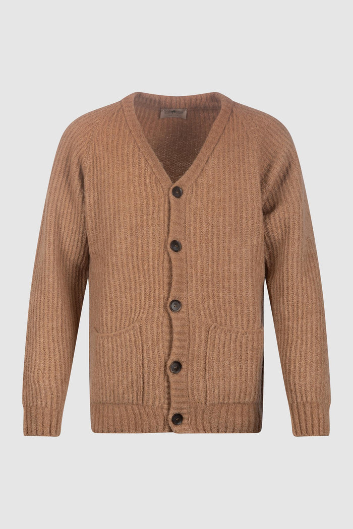 Cardigan in Lana Marrone-1