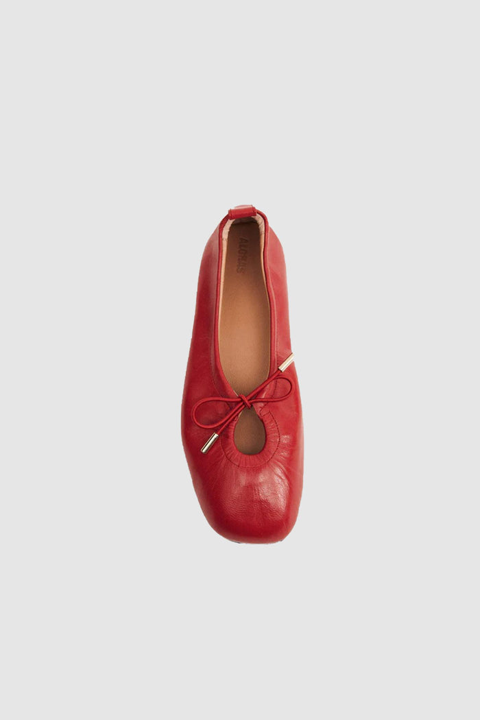 Rosalind Ballerine in Pelle Rossa-2