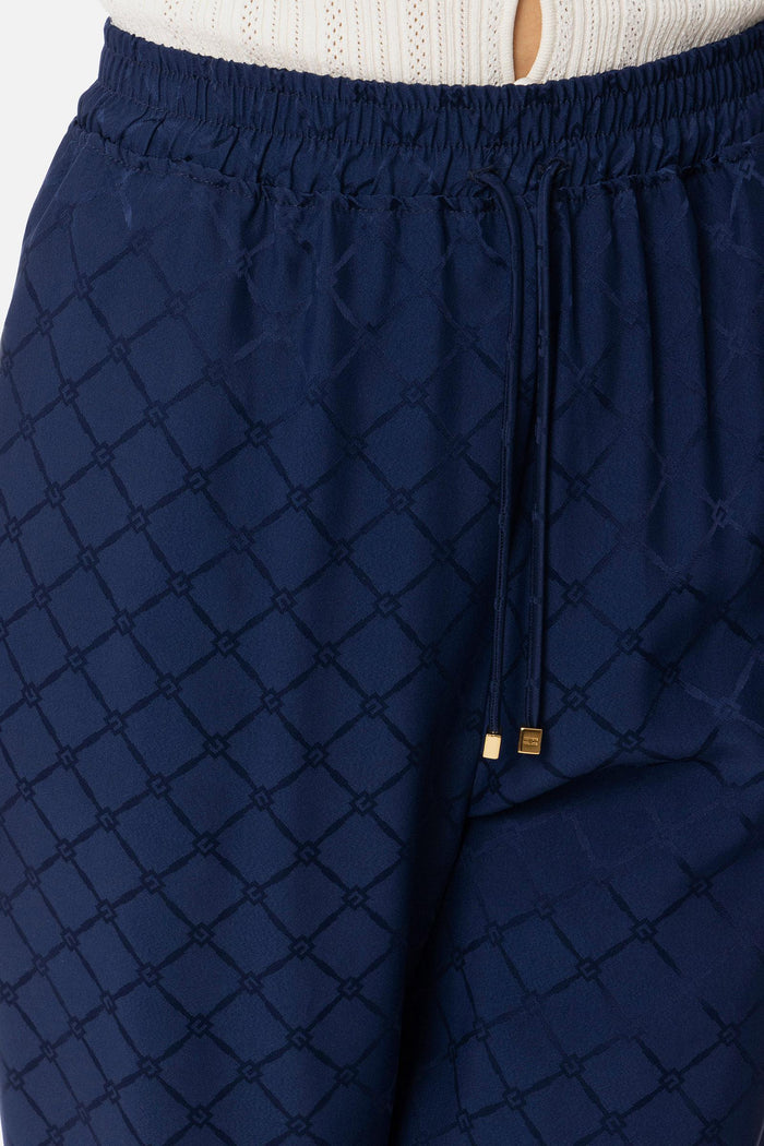 Joggers in satin con losanga jacquard-3