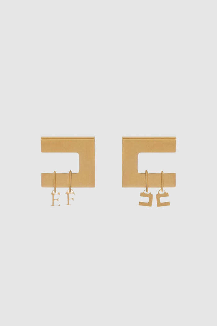 Orecchini con charms a doppio logo-1
