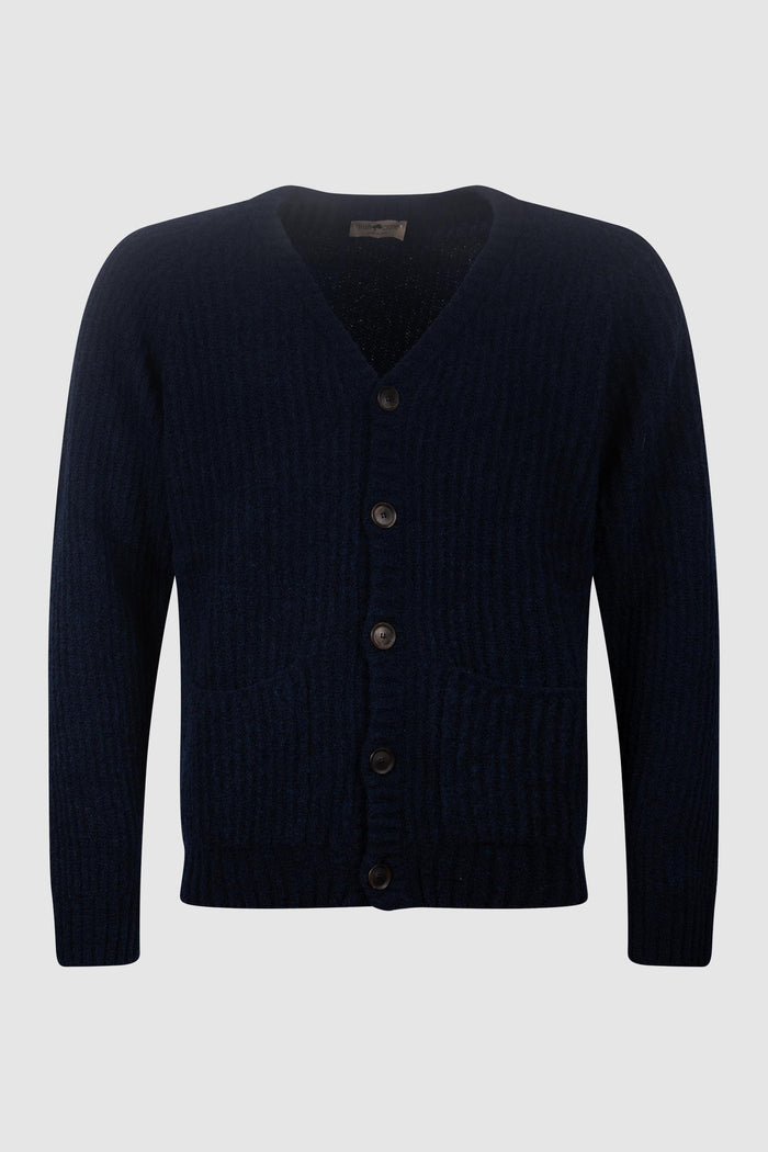 Cardigan in Lana Blu Navy