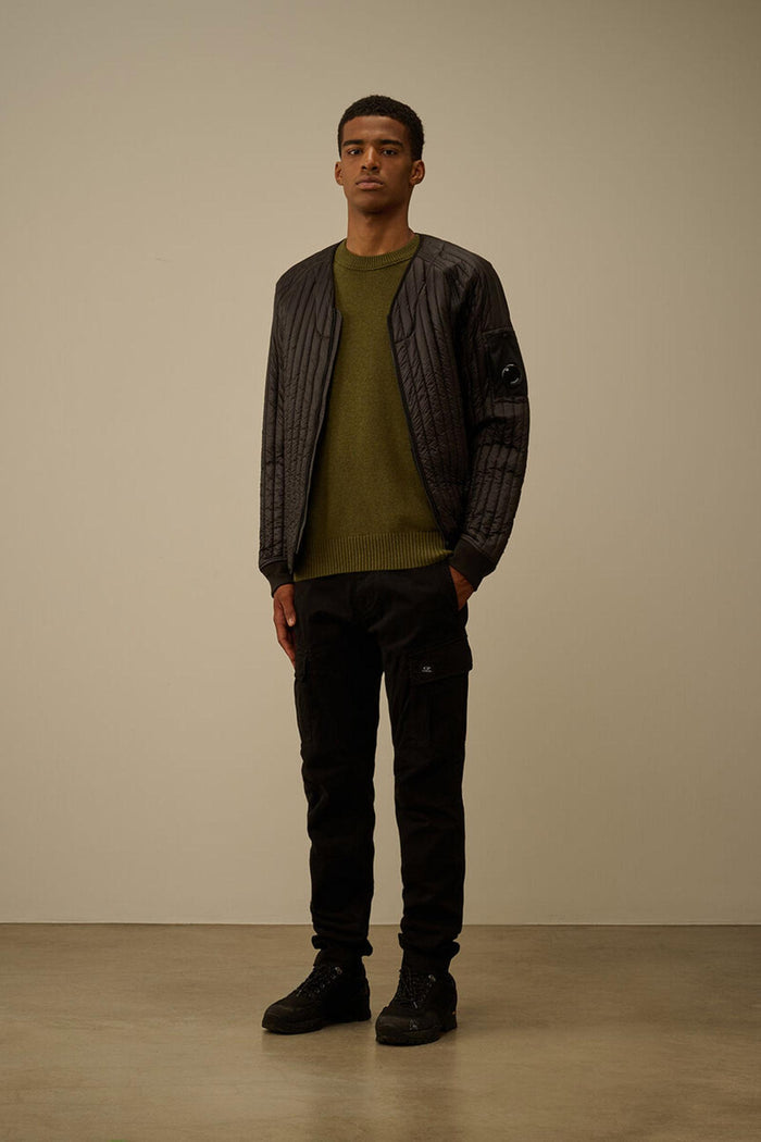 Maglione girocollo con lenti in lana d'agnello GRS-6