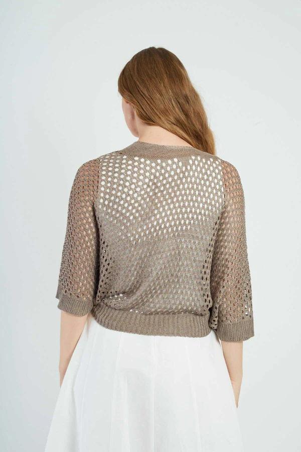 Gilet in maglia traforata PEGGY-4