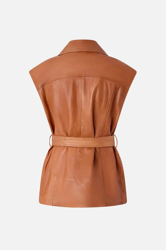 Gilet stile biker in pelle-2