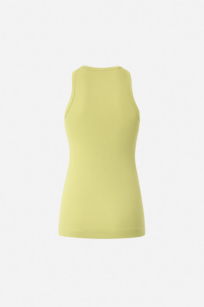Top canottiera a costine con logo uccellini-6