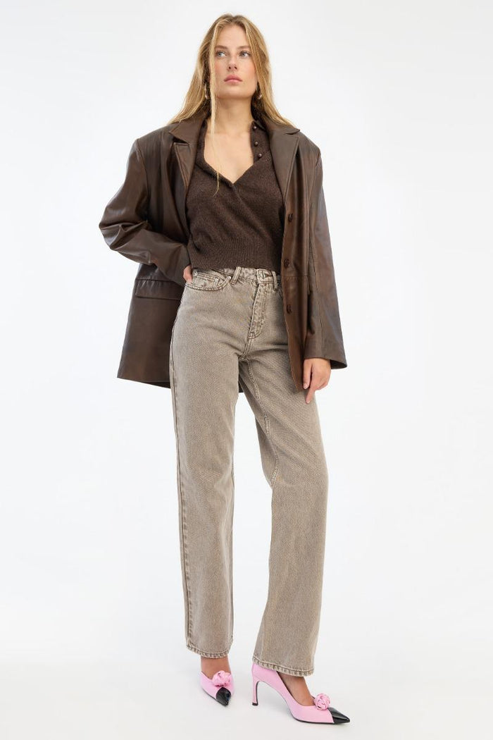 Jeans larghi e dritti color tortora-4