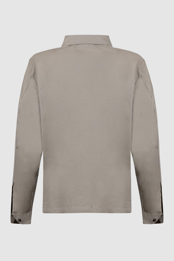 Camicia con cerniera e lenti in gabardine organico-3