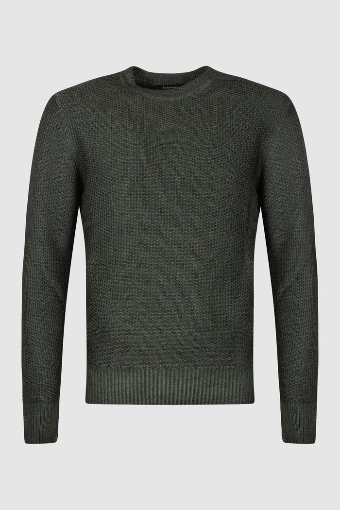Maglione a trama fitta con collo rotondo