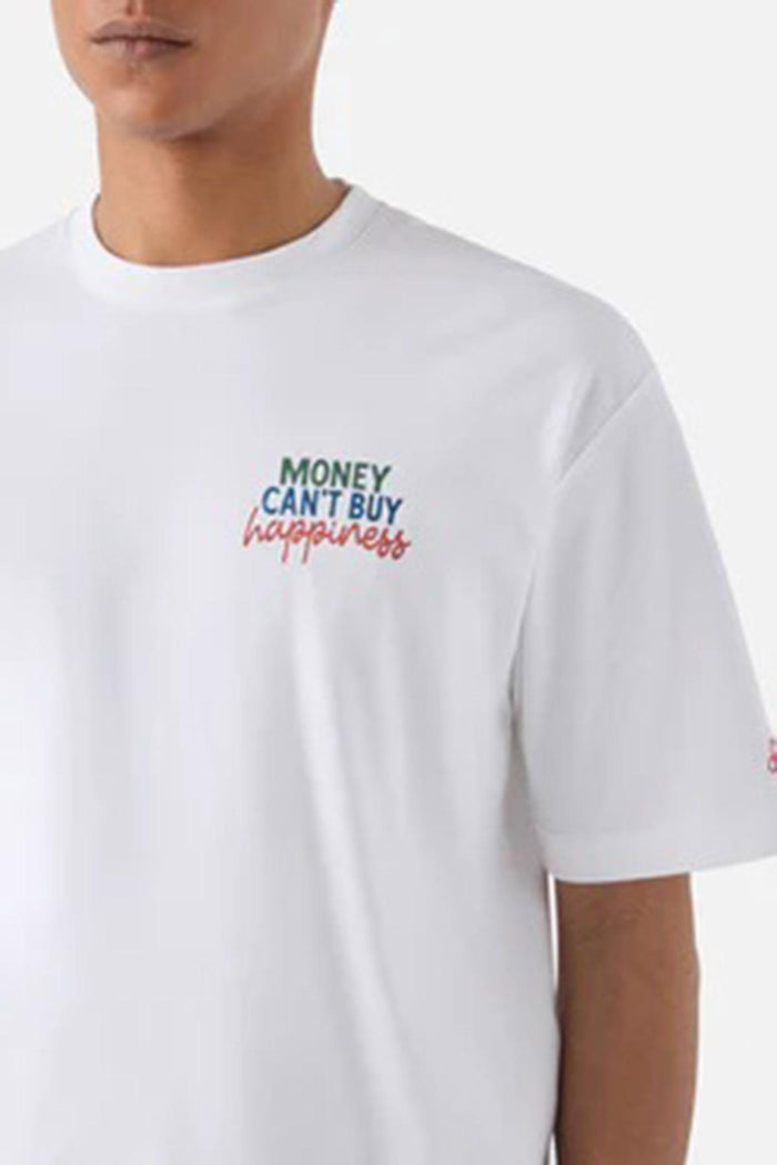 T-shirt Delmar con stampa Money Can't Buy Happiness e maxi grafica sul retro-4