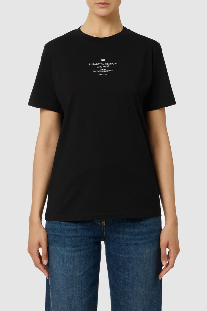 T-shirt in jersey di cotone con stampa-1