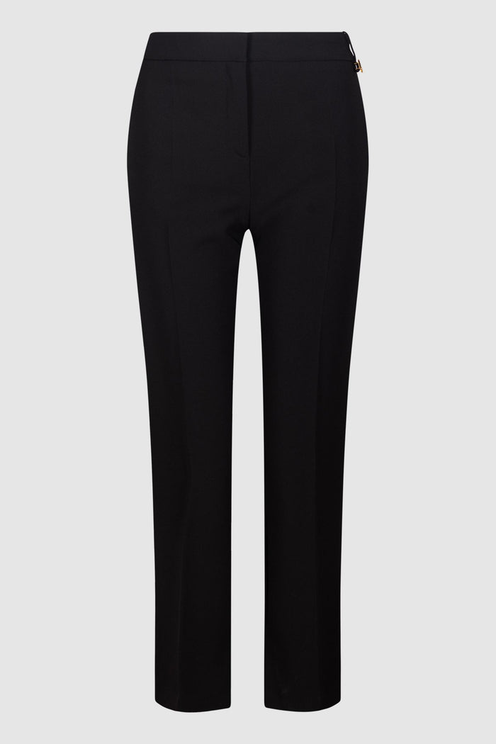 Pantaloni in crêpe leggero con logo charm