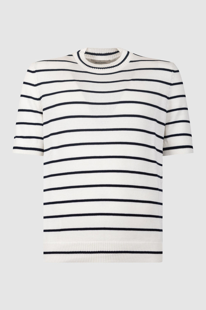 T-shirt in maglia di cotone biologico a righe-1